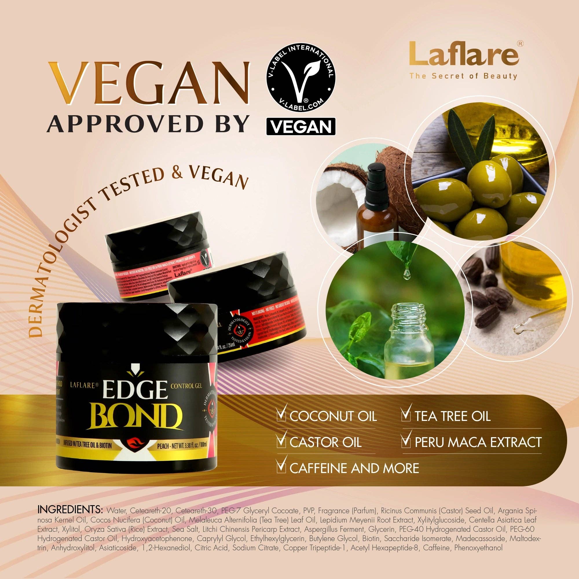 Laflare - Wholesale Hair Styling Gel/Mousse - Edge Bond Control Gel Set with Comb Set for Hair Styling4