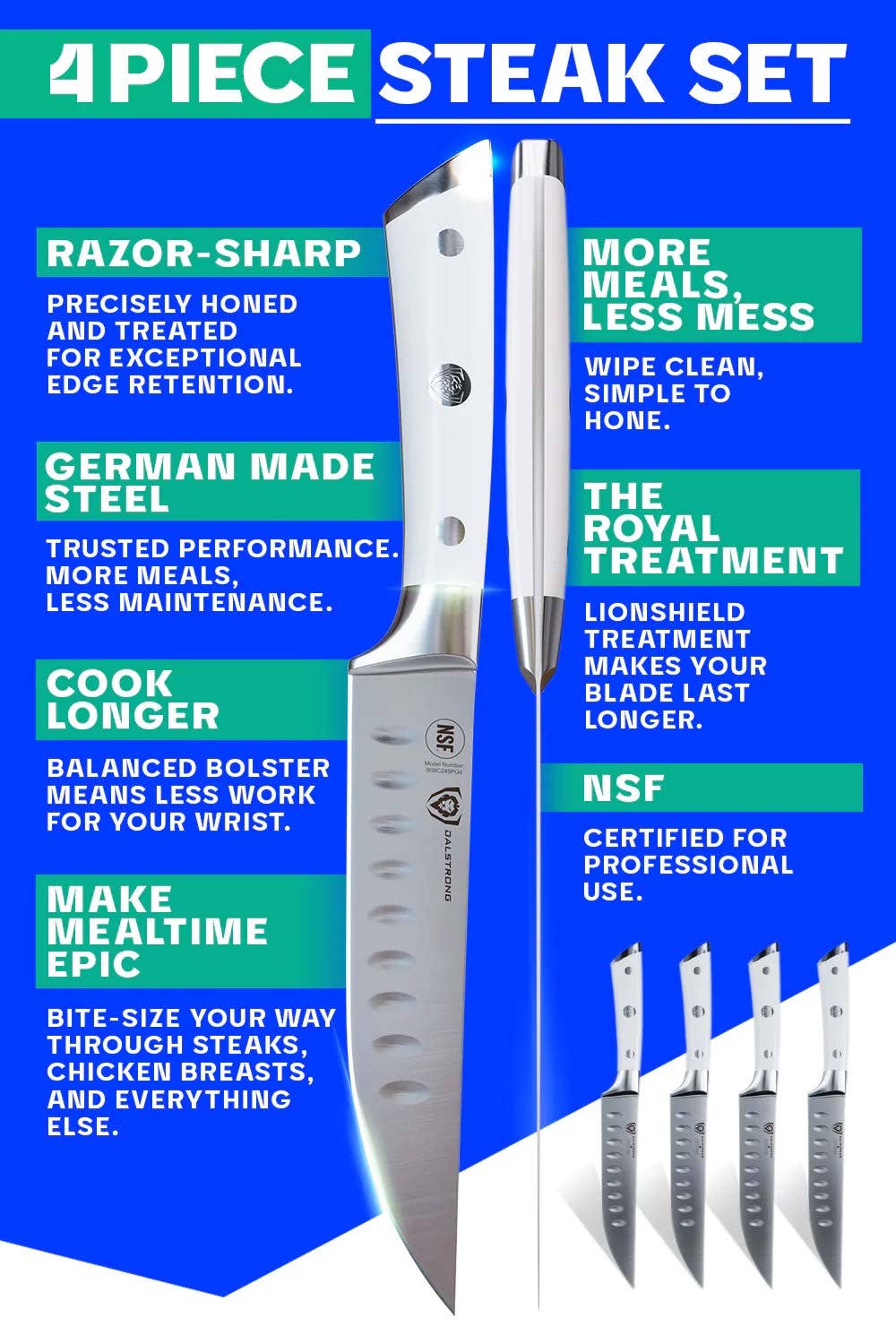 Dalstrong - Wholesale Knife Set - 4-Piece Steak Knife Set | Gladiator Series | Dalstrong ©16