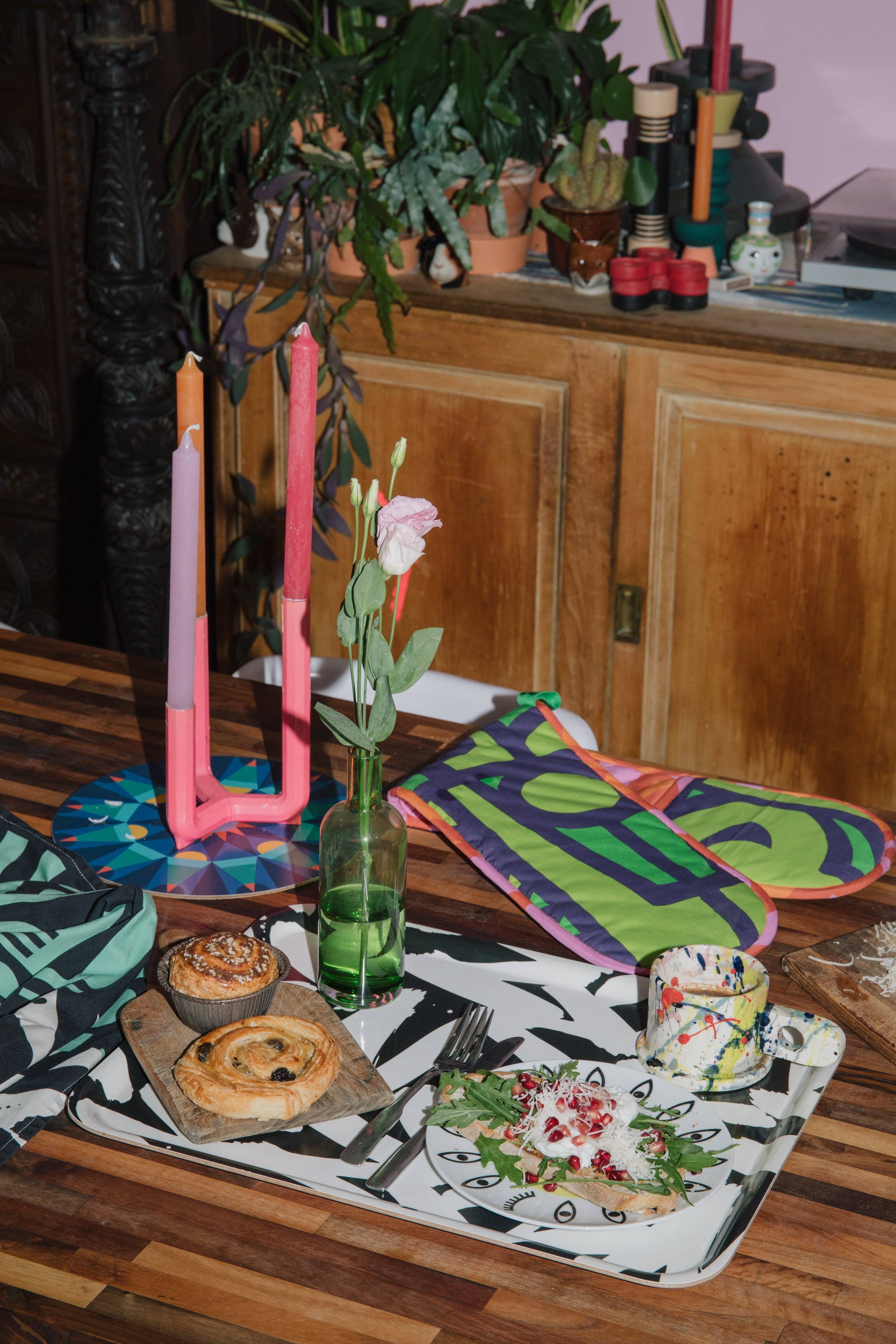 Irregular Sleep Pattern – wholesale Serving tray – Breakfast Tray in Mono 48 x 37cm5