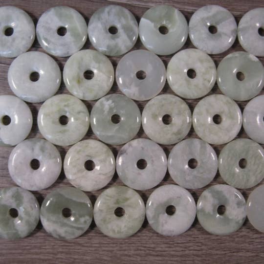 Keystone Crystals - Wholesale Spiritual Stone/Crystal - Gemstone Donut Pi Stone 30mm Pendant – Bulk Lot for Resale