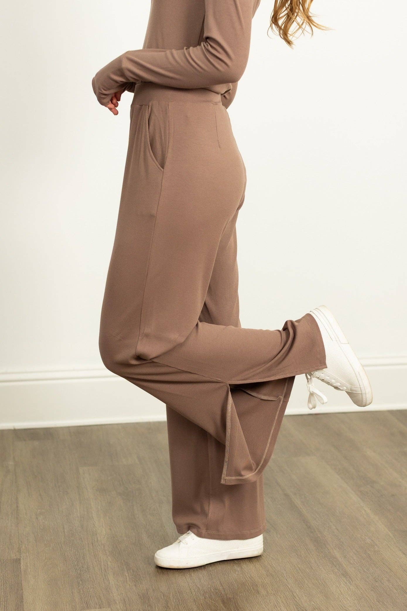 Ribbed Lounge Pants, Brown for wholesale on Faire7