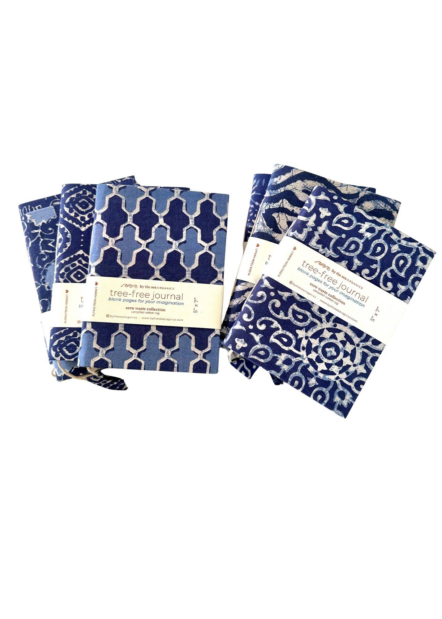 By The Sea Organics - Wholesale Journal/Diary - COTTON JOURNAL INDIGO COLLECTION -  5" x 7"1