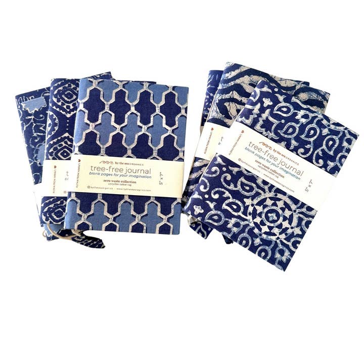 By The Sea Organics - Wholesale Journal/Diary - COTTON JOURNAL INDIGO COLLECTION - 5" x 7"1
