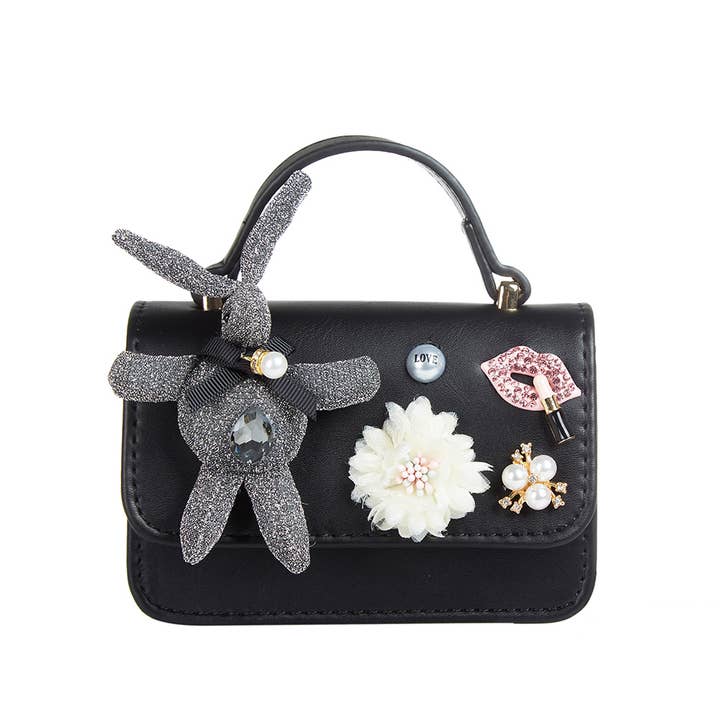 Doe a Dear - Wholesale Crossbody bag – kids - P15 B1207 Bunny Applique Purse (3 Colors)1