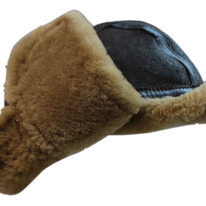 Infinity Leather (Upperclass Fashions Ltd) – wholesale Trapper/bomber hat – men's – Mens RAF Aviator Sheepskin B-55 Trapper Hat