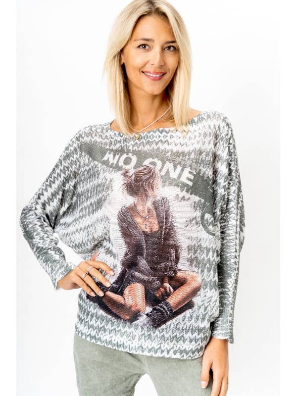 "No One" Model Sweater for wholesale by Look Mode Usa