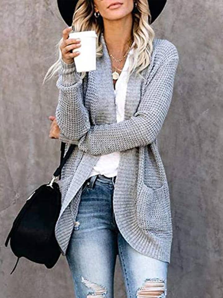 Lily Clothing - Wholesale Cardigan - Women's - CARDIGAN WITH CURVED FRONT AND LARGE POCKET1