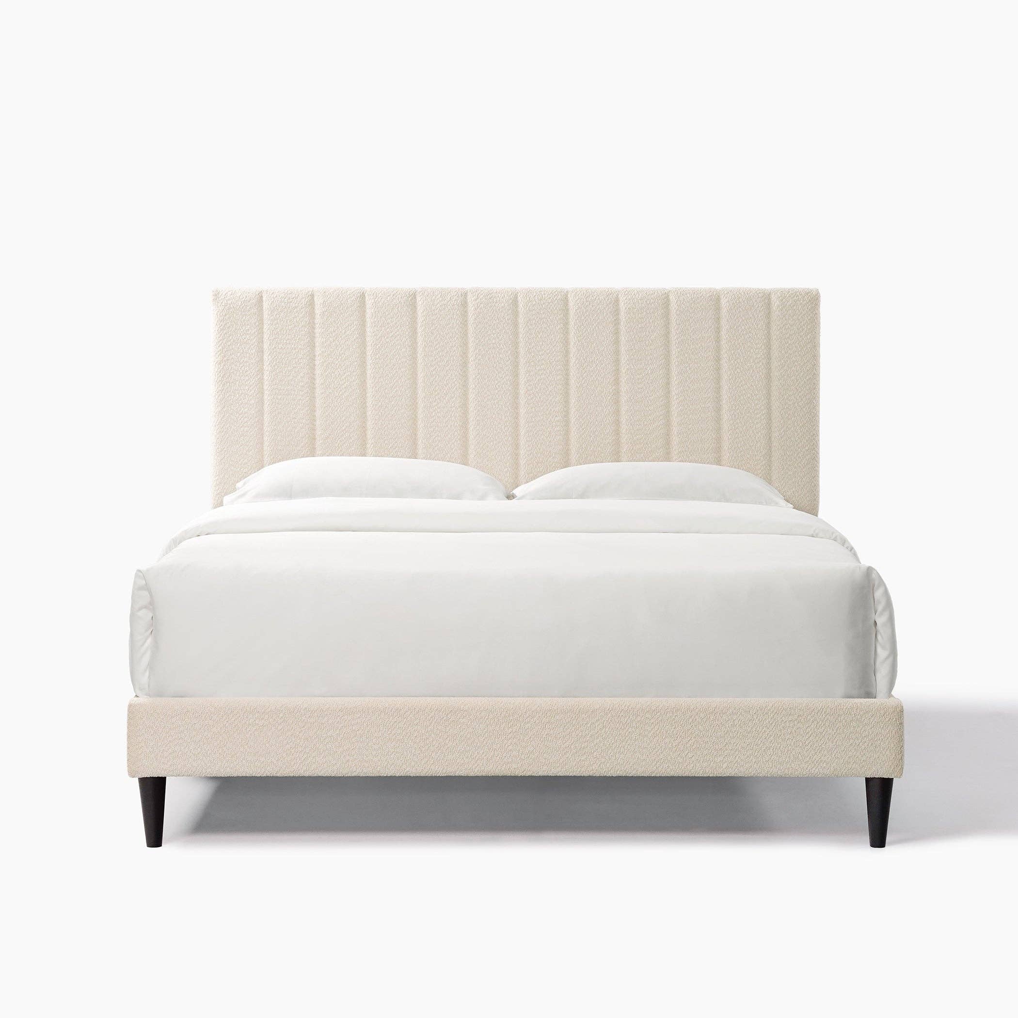 HOMYCASA DESIGN INC - Wholesale Bed - Normsman Dove Tufted Upholstered Platform Bed - Pearl White - Queen0