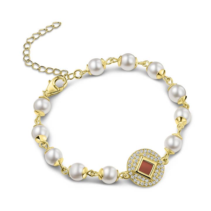 Pulseira de Pérolas Halo Dourado por atacado de Nano Spirit