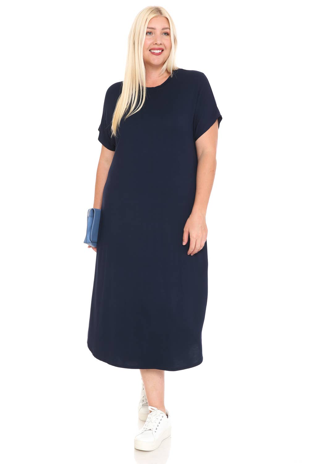Allium - Wholesale Dress - Women's - Plus Size ALine Drop Shoulder Midi Dress4