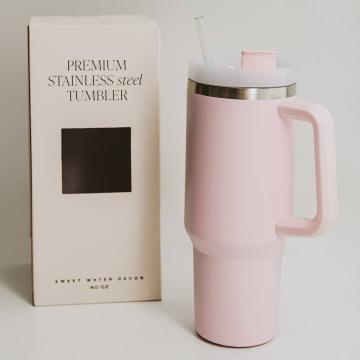 Sweet Water Decor - Wholesale Insulated Mug/Tumbler - Blush Pink 40 oz Travel Tumbler - Home Decor & Gifts