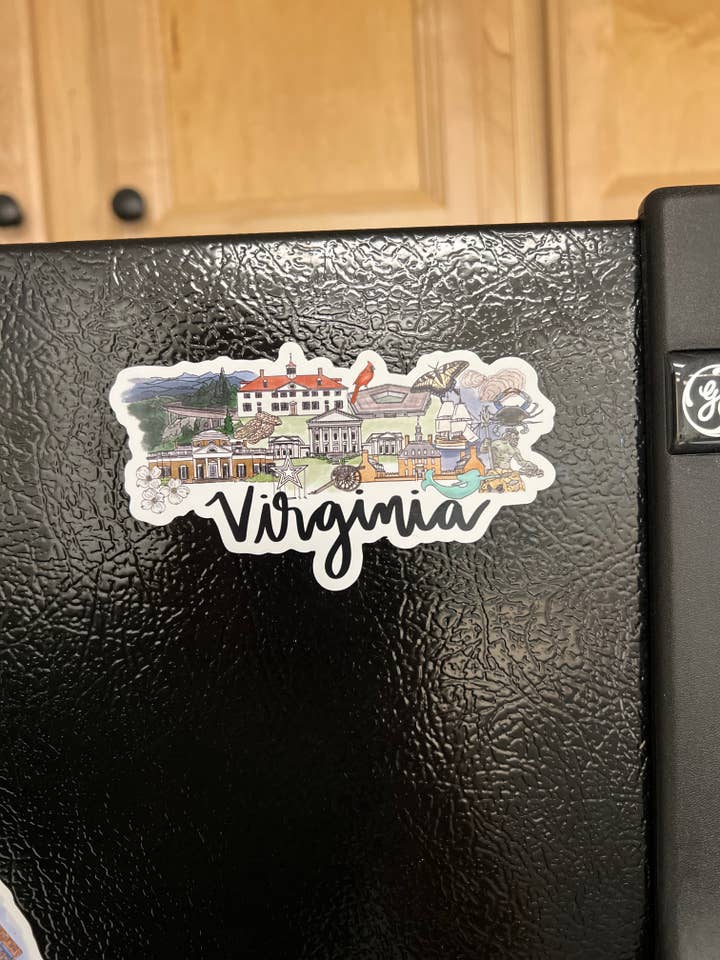 Virginia Landmark Illustrated MAGNET - large 5inx2in for wholesale by Thirteenwinks