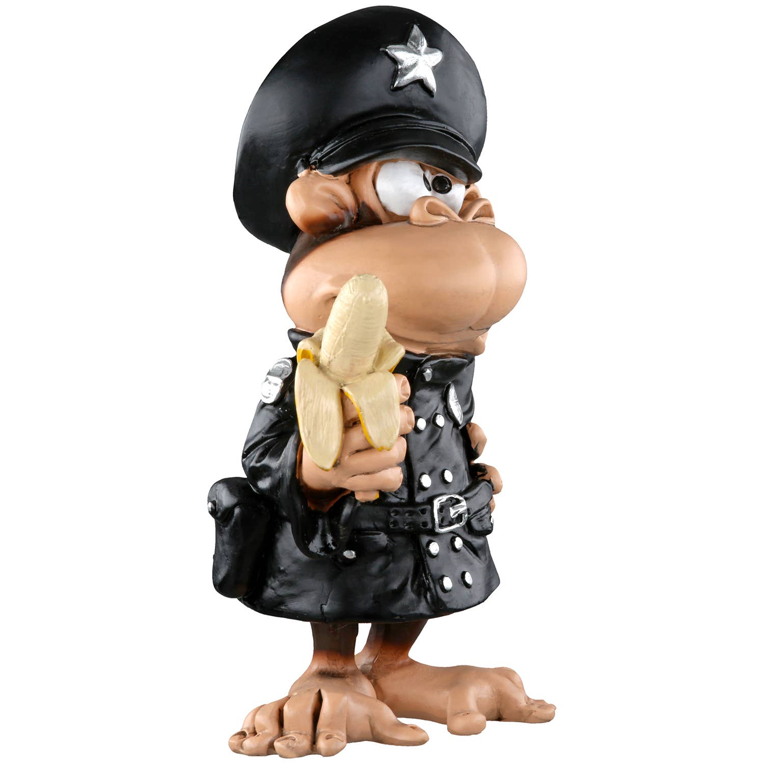 Figure Monkey Policeman brown, black H. 12.5 cm, PU 4 for wholesale on Faire3