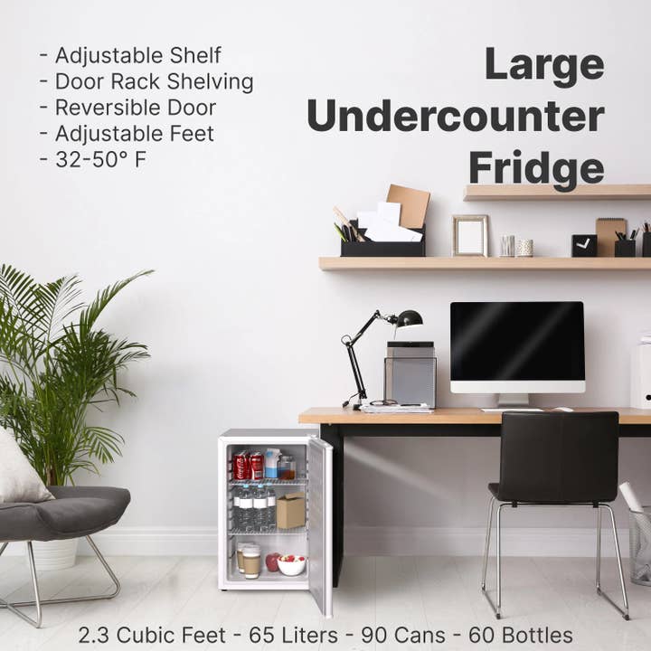 Promounts - Wholesale Portable/Mini Fridge - SnowLion Premium 65L Solid Door 2.3 Cu.ft. Freestanding Under-Counter Mini Fridge in White1