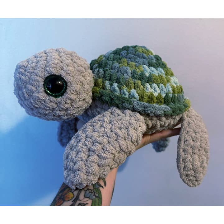 Weighted Crochet Sea Turtle Stuffed Animal Plush for wholesale by IvyThreads