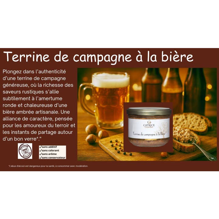 CATRICE GOURMET - Wholesale Preserves - Original terrine - Country terrine with beer 200g2