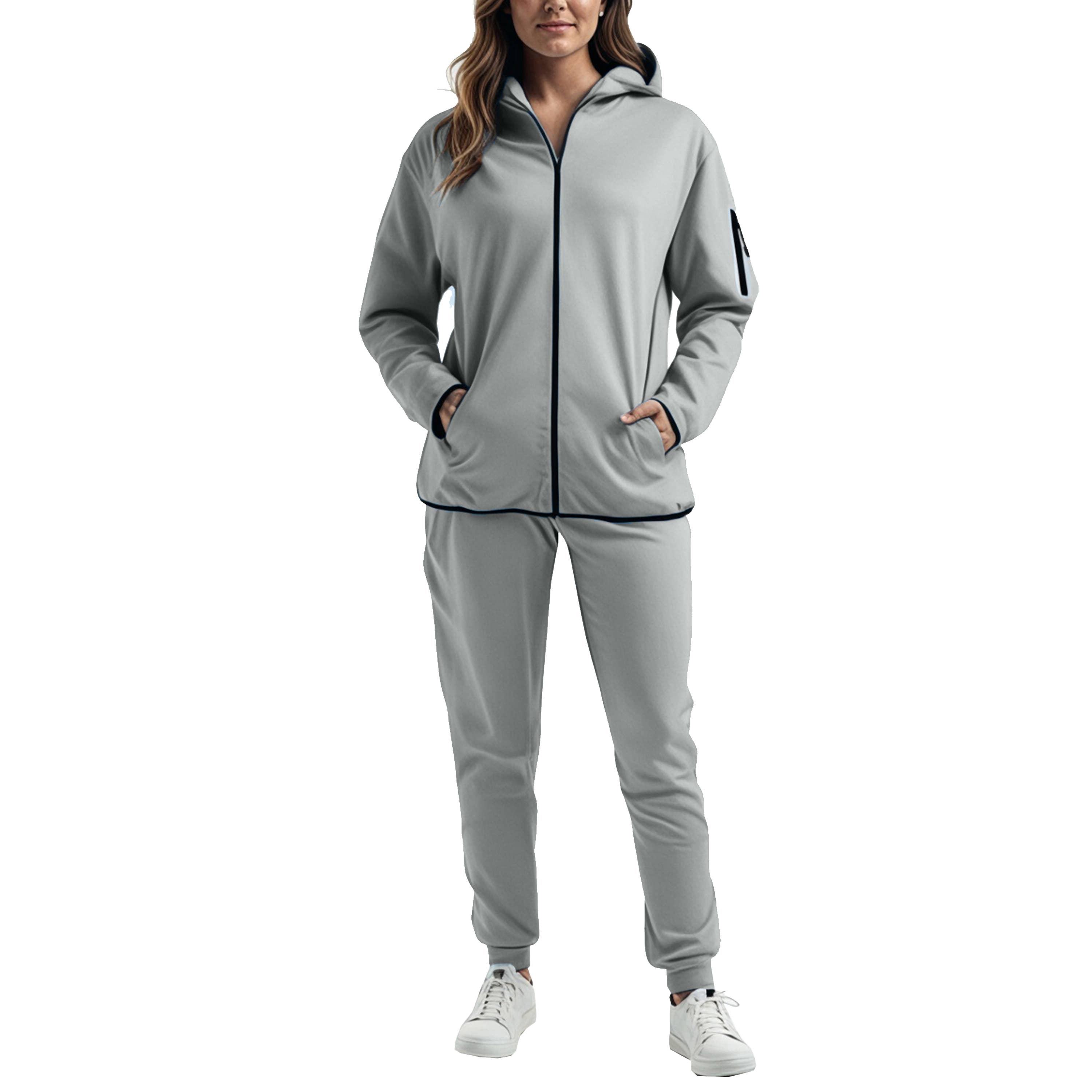 Galaxy By Harvic - Vendita all'ingrosso Completo loungewear - Donna - Set in due pezzi Tech Fleece da donna - Felpa con cappuccio con zip e pantaloni da jogging12