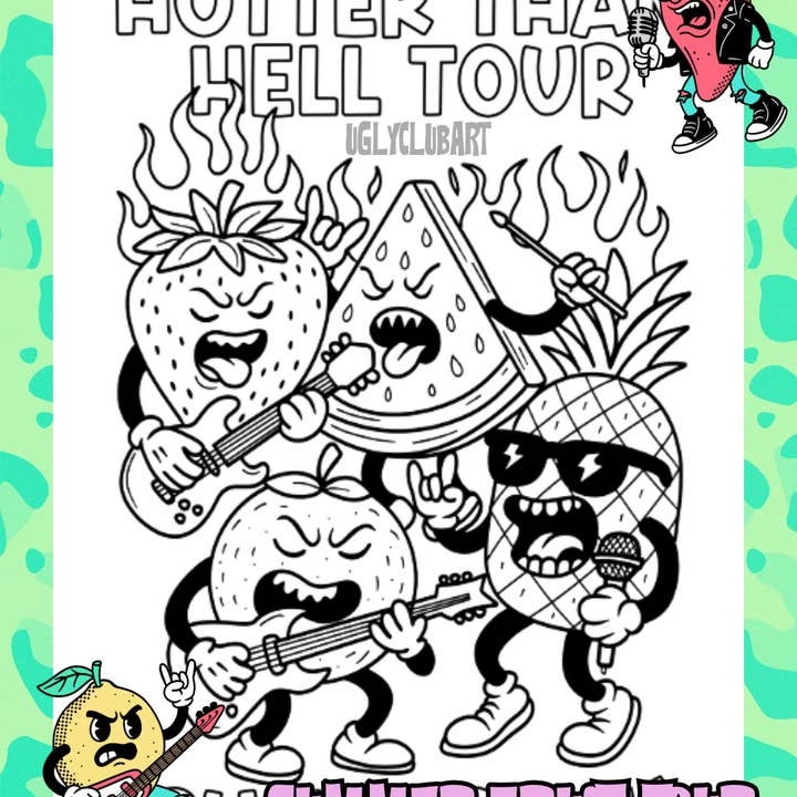 Mindful Colorings - Wholesale Colouring and activity book – adult - Coloring & Activity Book: Summer Fruit Tour1