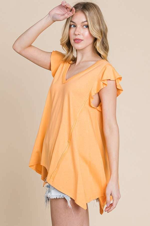 Culture Code - Wholesale Tunic - Women's - CJT1516 - PLUNGE V-NECK UNEVEN HEM TOP6