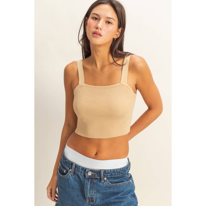 HYFVE - Wholesale Tank Top - Women's - DZ23A825-Ribbed Cropped Tank Top