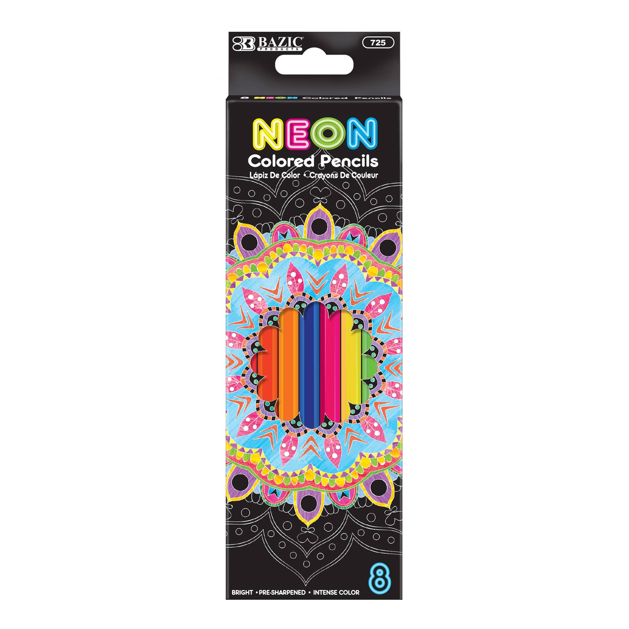 BAZIC Products - Wholesale Colored Pencil - Color Pencil Neon (8/Pack)0