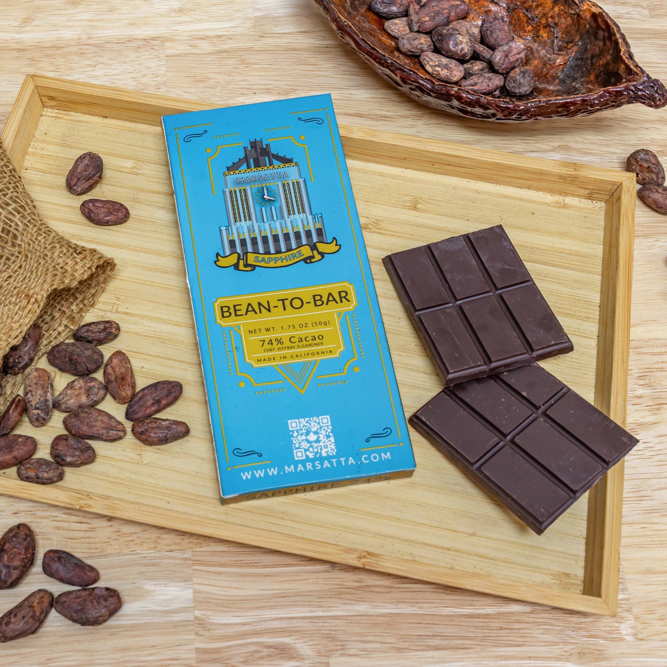 Marsatta Chocolate - Wholesale Chocolate Bar - "Sapphire Label" -  74% Bean-To-Bar Chocolate1