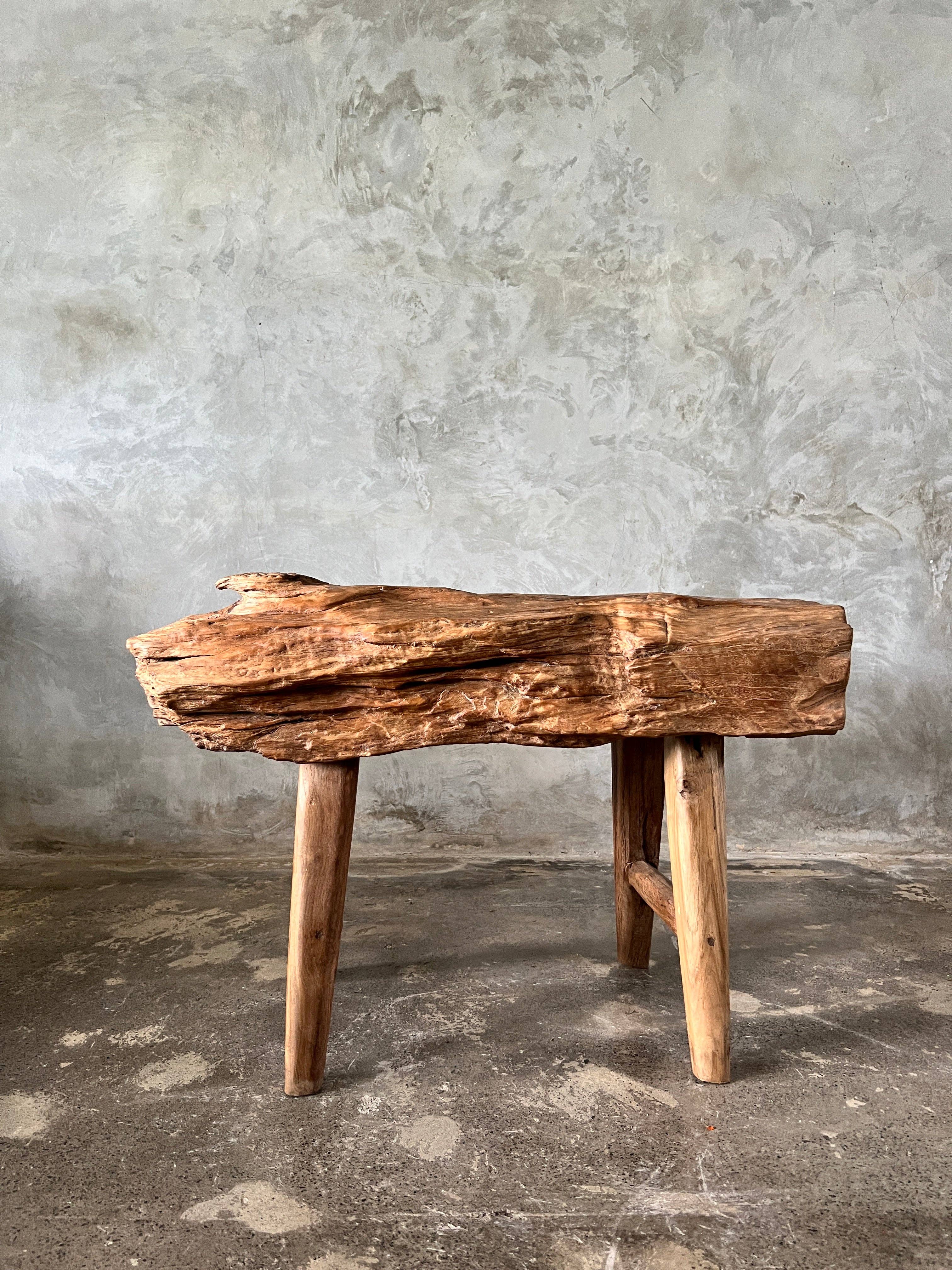 Office Objets - Venta al por mayor Bancos - Banco pequeño de teca asiática rubia con cuatro patas - Sembilan19