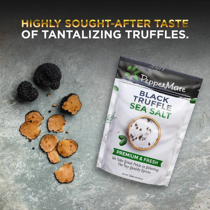 Peppermate - Wholesale Salt - Grindable Black Truffle Sea Salt-12 OZ5