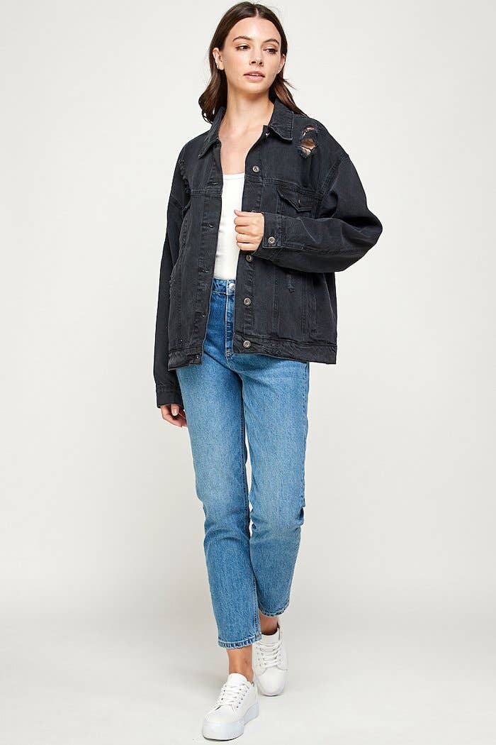 BLUE AGE - Vente Veste en jean – femme - Veste en jean oversize Destroyed14