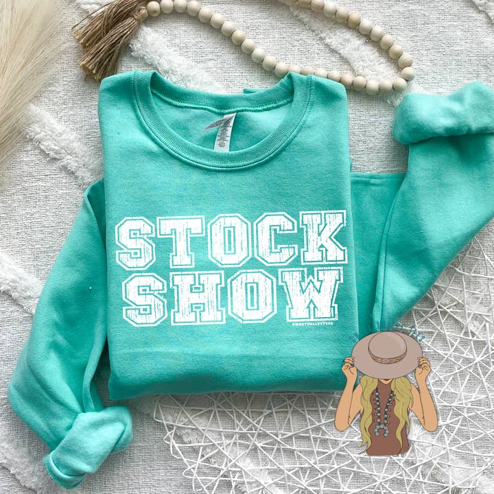 Stock Show Crewneck - Cool Mint for wholesale by Sweet Valley Tees