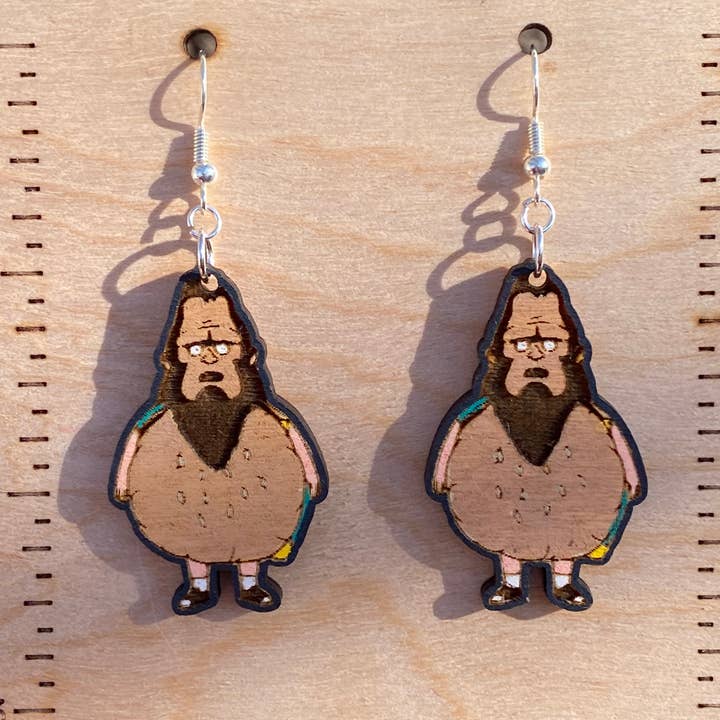 Moon Child Trinkets - Wholesale Dangle Earrings - Bobs Burgers Beefsquatch Earrings - Pop Culture Jewelry