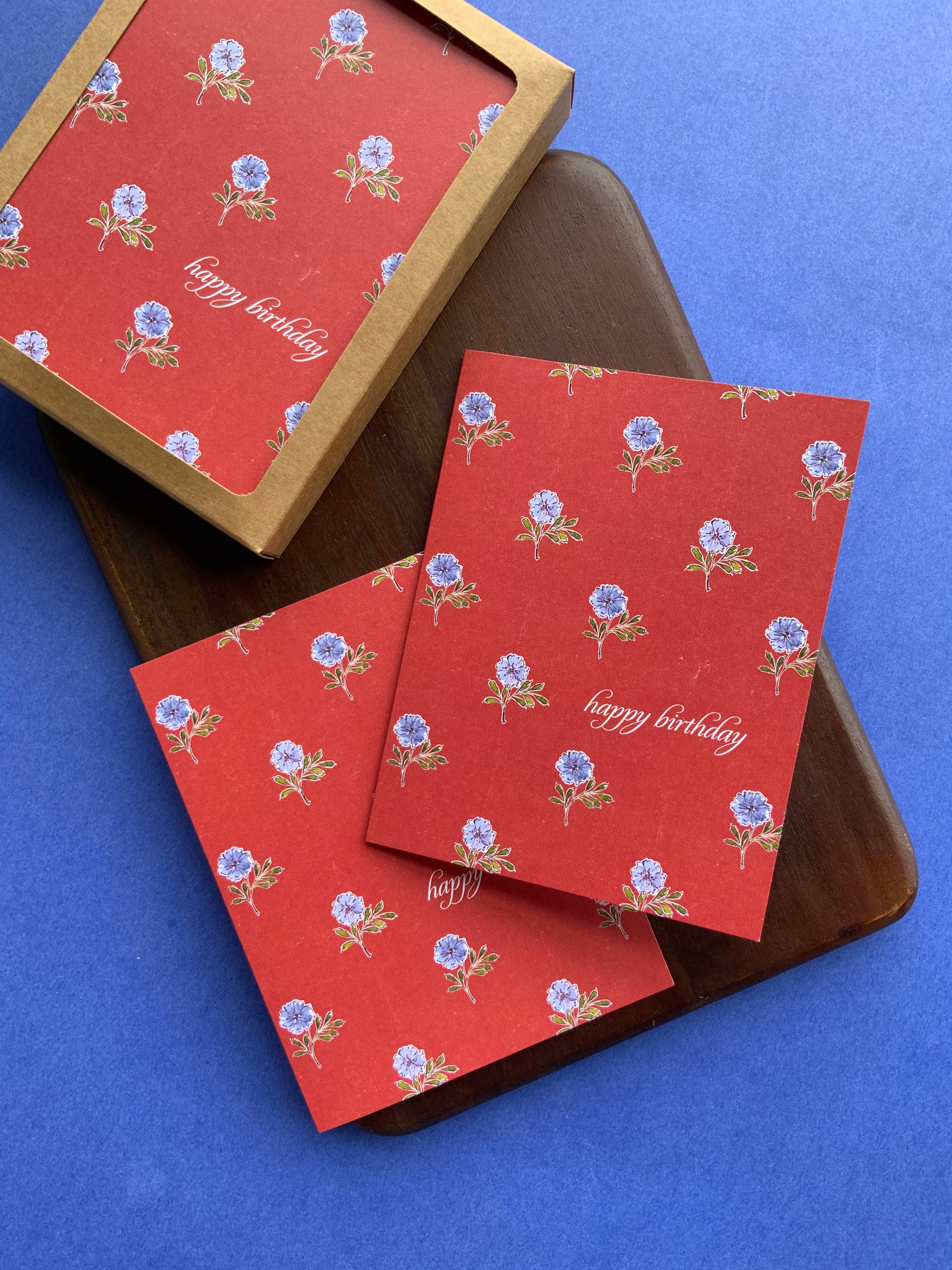 papierwinkel - Wholesale Thank You Card - Floral Happy Birthday Cards | Single + Birthday Card Packs3