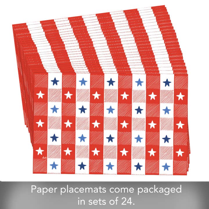 CounterArt/Highland Home/Thirstystone - Wholesale Placemat - "Patriotic Picnic" Premium Paper Stock Placemats 24 Sheet2