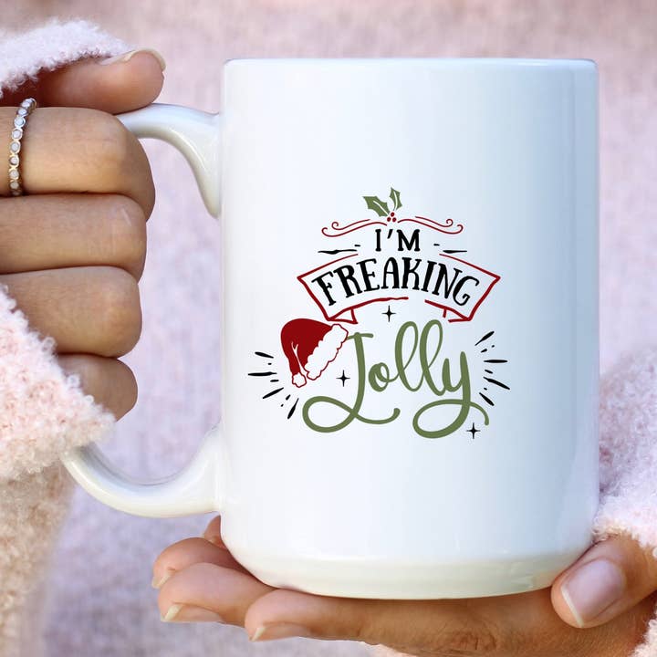 I'm Freaking Jolly 15oz Mug for wholesale by Beeuteefull Designs