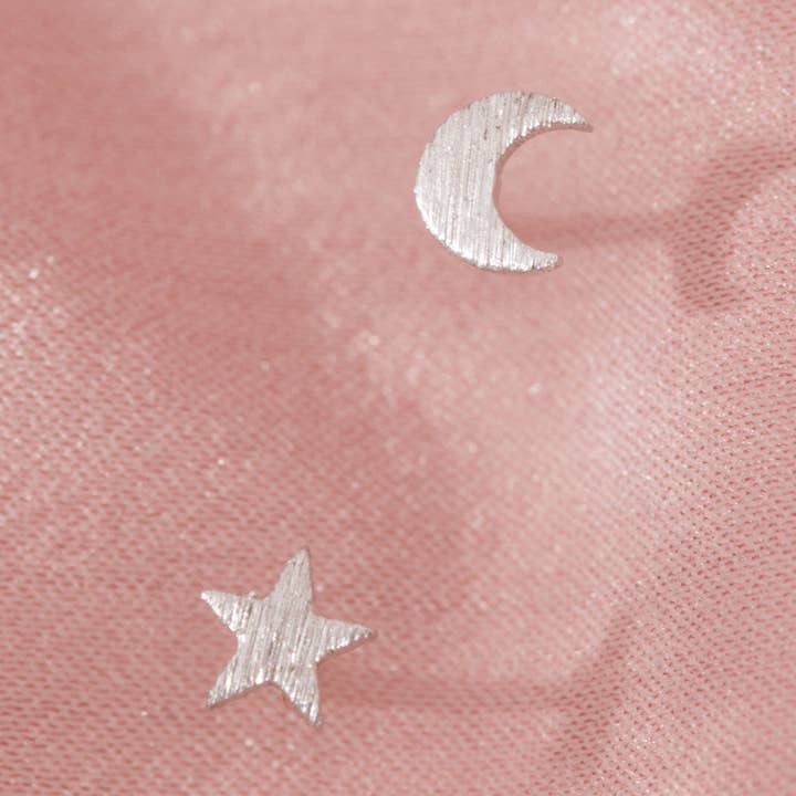 Moon & Star Stud Earrings for wholesale by Adorn512