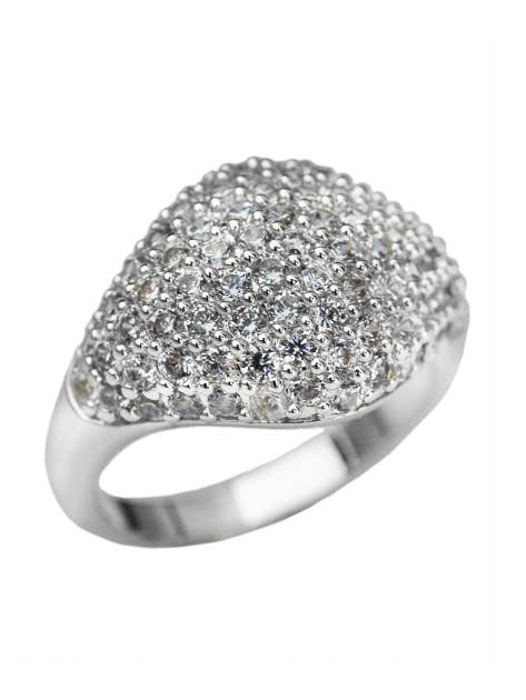 Pave Signet Pink Ring for engroshandel hos CZ by Kenneth Jay Lane