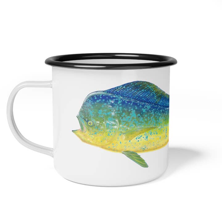 Bull Mahi Mini Camp Mug for wholesale by Nick Mayer Art