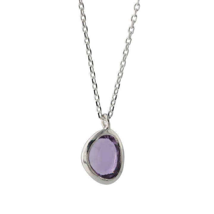 Campur GmbH - Wholesale Pendant/Charm Necklace - Silver pendant with amethyst | fine sparkle