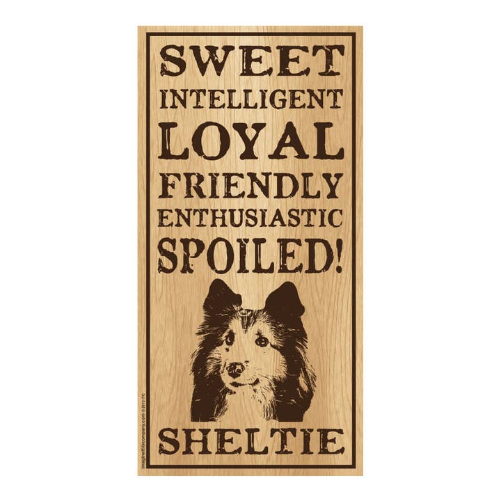 Sheltie Spoiled Wood Breed Schild für den Großhandel von Imagine This Company
