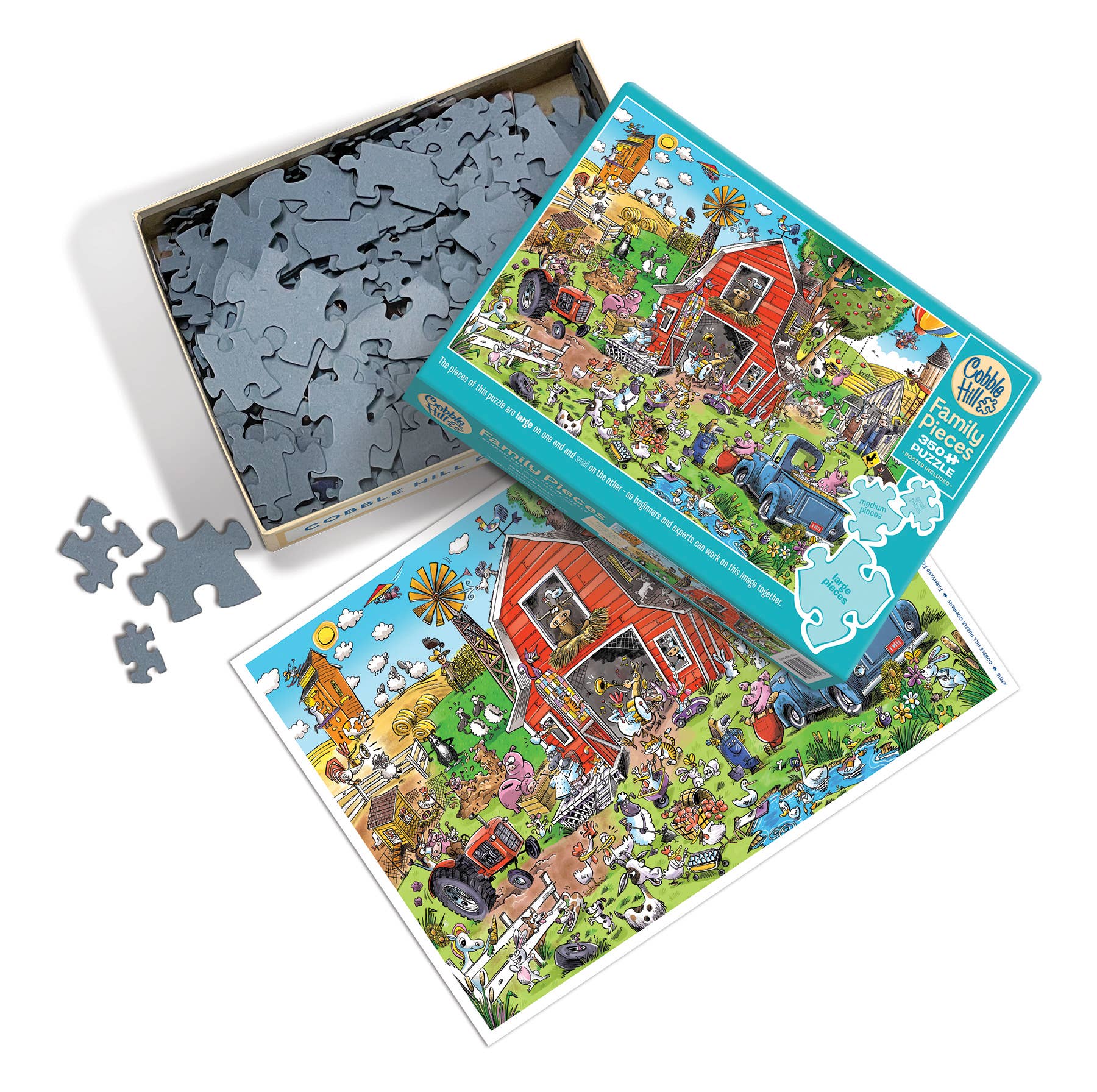 Outset Games and Cobble Hill Puzzles - Wholesale Puzzle - Adult - Farmyard Folly (Family) 350pc puzzle2