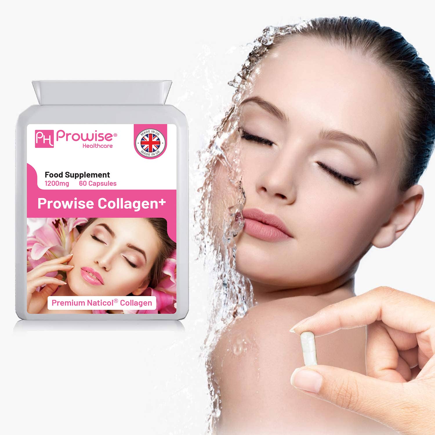 Prowise Healthcare – Großhandel Nahrungsergänzungsmittel/Vitamin zum Einnehmen – Marine Collagen+ 1200mg - 60 Kapseln | Hergestellt im Vereinigten Königreich5