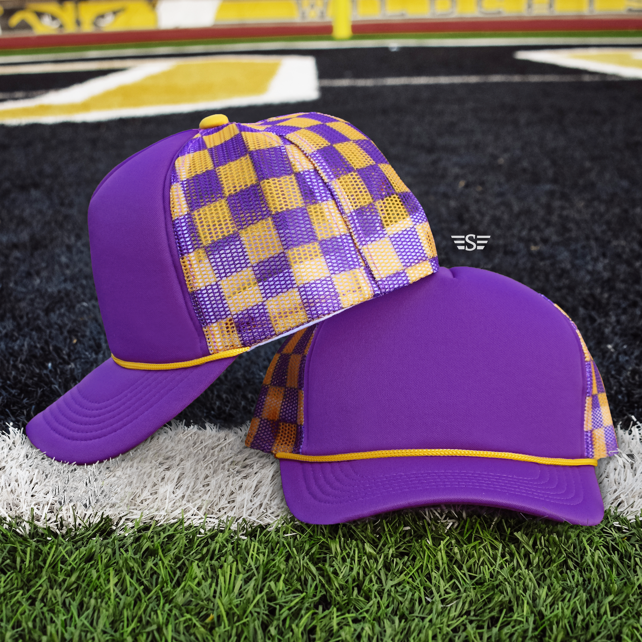 Flying S Company - Wholesale Trucker Hat - Unisex - Checkered Mesh Back Cap36