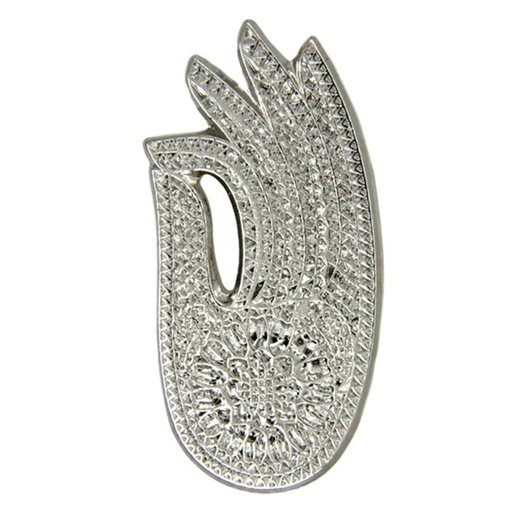 mudra hand pin for wholesale by Godert Amsterdam