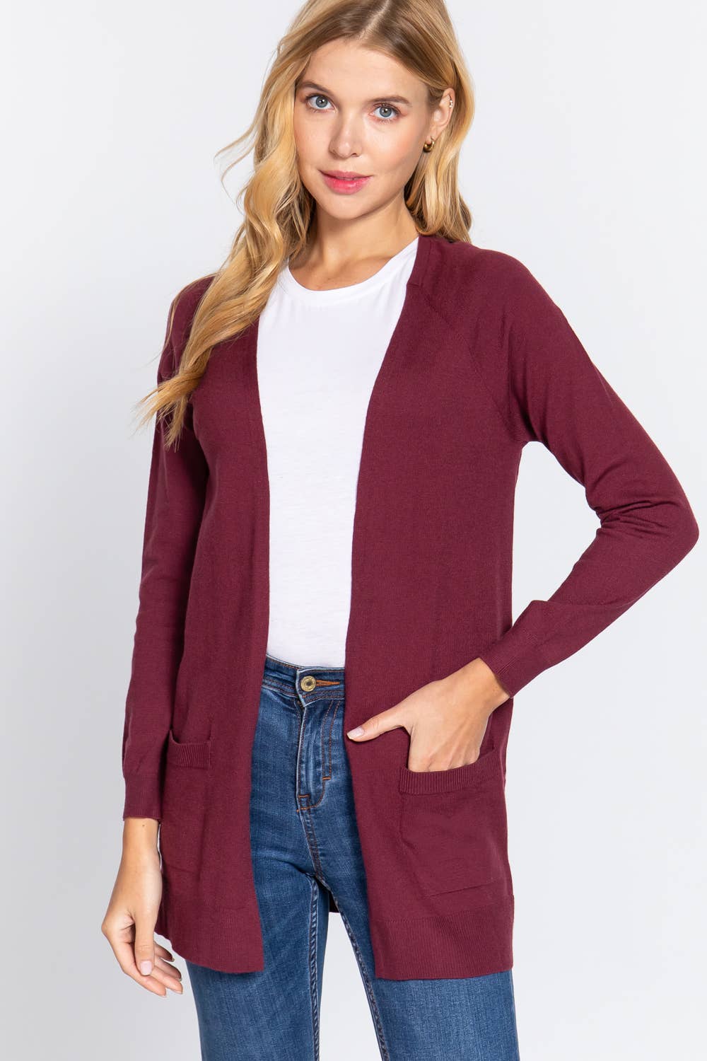42POPS - Wholesale Cardigan - Women's - ",...SI-21342 RAGLAN SLV OPEN SWEATER CARDIGAN14
