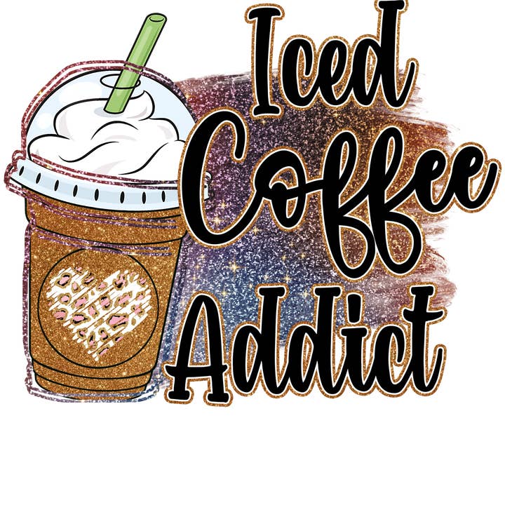 Savannah and James Co - Wholesale Sticker - Iced Coffee Addict Vinyl, Sticker, 3x3 in