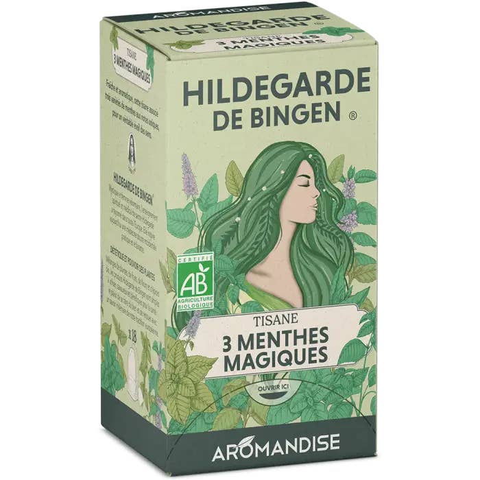 Hildegarde 3 Magic Mint Herbal Tea Bags for wholesale by AROMANDISE