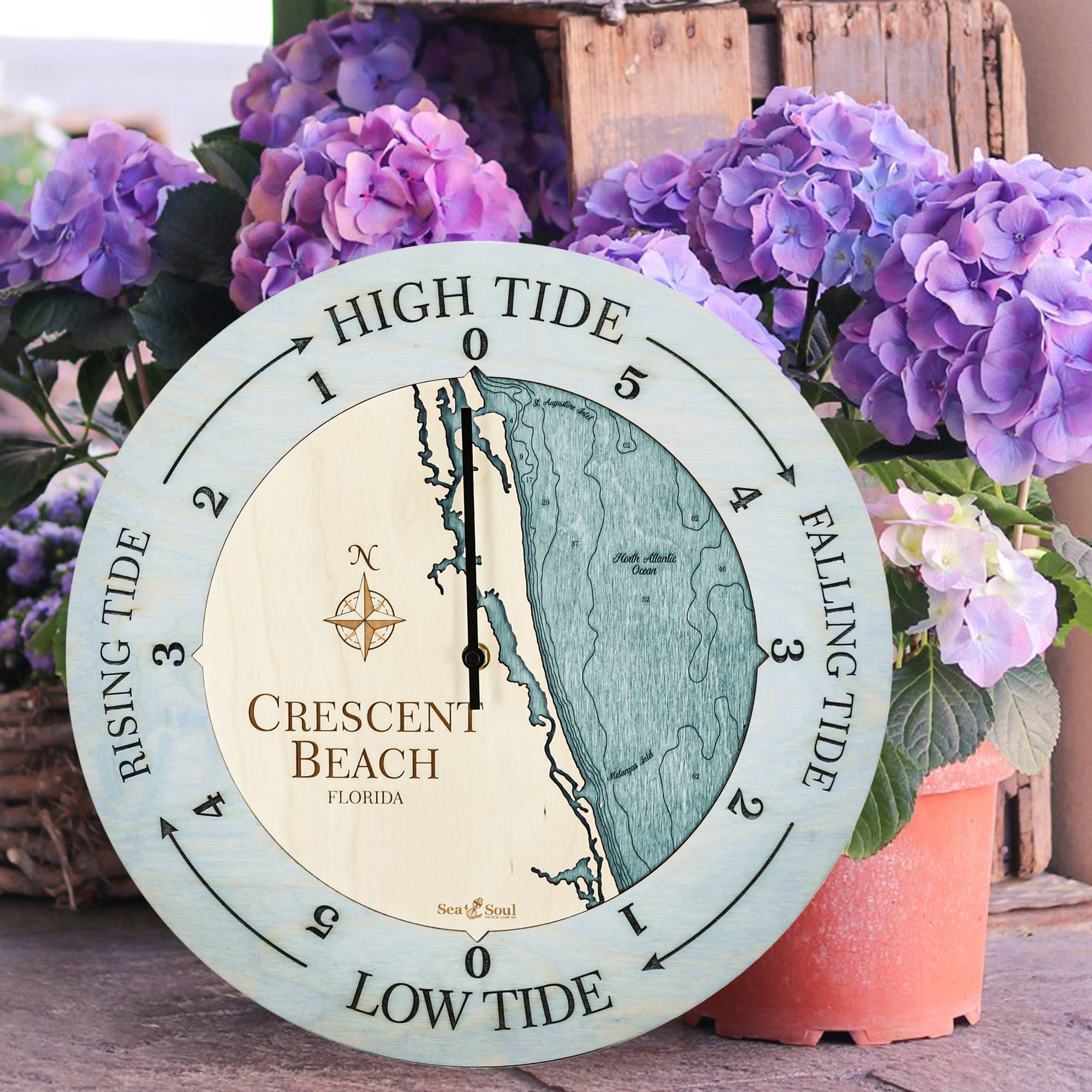 Sea & Soul Nautical Chart Art - Wholesale Wall Clock - Florida East Coast Nautical Chart Tide Clock-Many Locations18