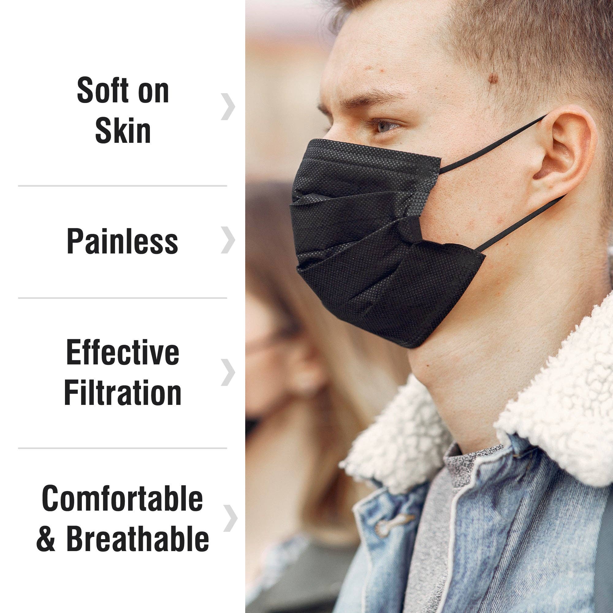 ShopHomeMed - Wholesale Protective Face Mask/Shield - WeCare Black Masks2