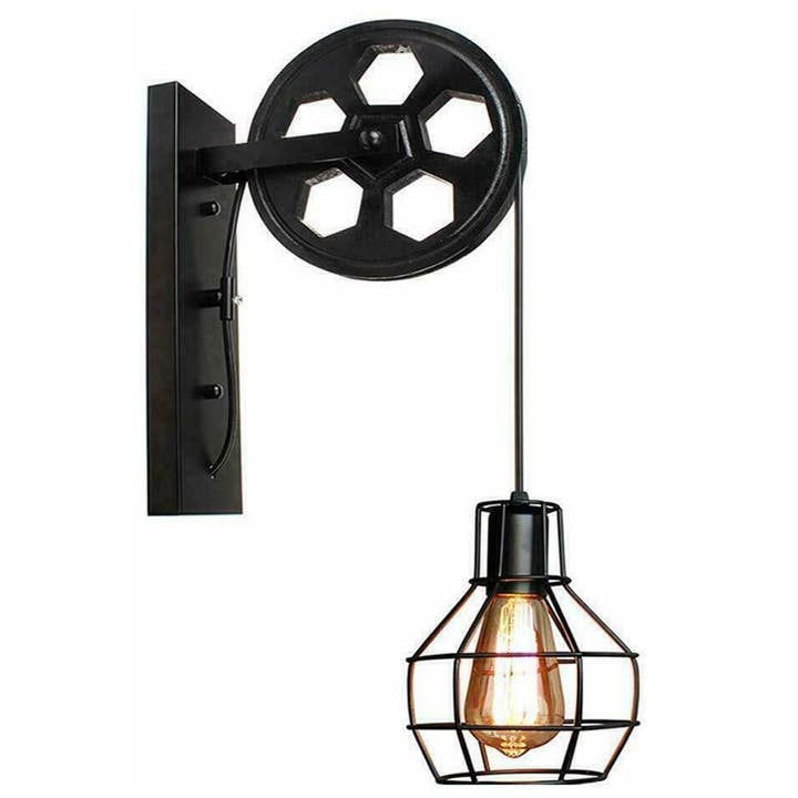 Ledsone – wholesale Chandelier/hanging light – Vintage Industrial Wall Light E27 Fitting Pulley Wheel Wall Lamp~22319