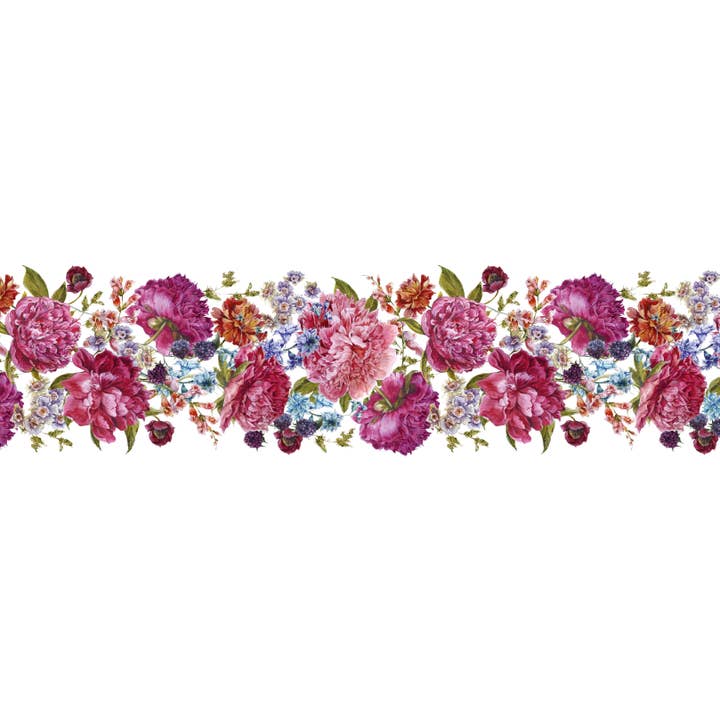 Bordo adesivo floreale vintage con peonie per la vendita all'ingrosso da parte di anna wand